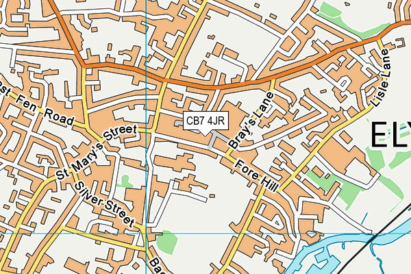 CB7 4JR map - OS VectorMap District (Ordnance Survey) CB7 4JR map - OS VectorMap District (Ordnance Survey)