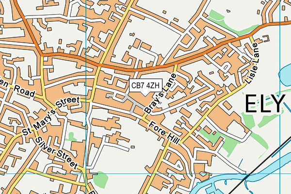 CB7 4ZH map - OS VectorMap District (Ordnance Survey) CB7 4ZH map - OS VectorMap District (Ordnance Survey)