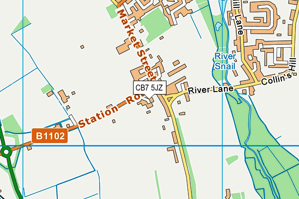CB7 5JZ map - OS VectorMap District (Ordnance Survey) CB7 5JZ map - OS VectorMap District (Ordnance Survey)