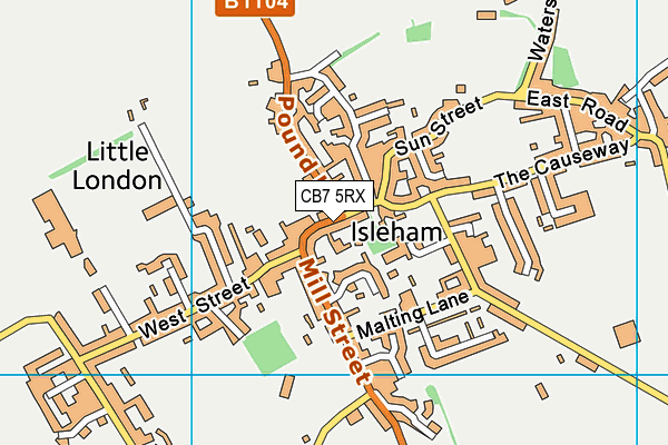 CB7 5RX map - OS VectorMap District (Ordnance Survey) CB7 5RX map - OS VectorMap District (Ordnance Survey)