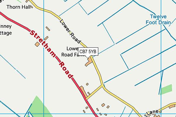 CB7 5YB map - OS VectorMap District (Ordnance Survey)
