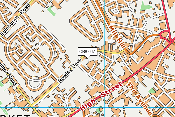 CB8 0JZ map - OS VectorMap District (Ordnance Survey) CB8 0JZ map - OS VectorMap District (Ordnance Survey)