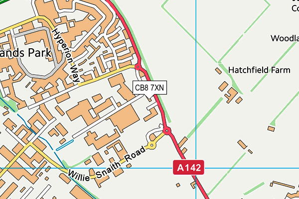 CB8 7XN map - OS VectorMap District (Ordnance Survey) CB8 7XN map - OS VectorMap District (Ordnance Survey)