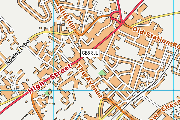 CB8 8JL map - OS VectorMap District (Ordnance Survey) CB8 8JL map - OS VectorMap District (Ordnance Survey)
