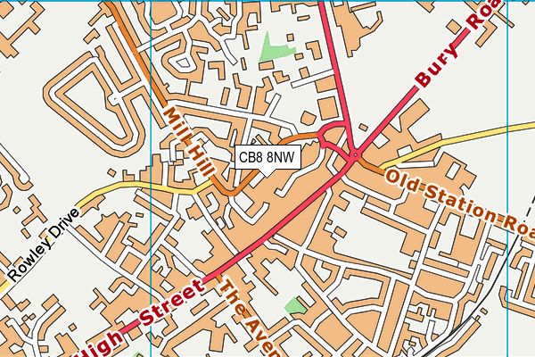 CB8 8NW map - OS VectorMap District (Ordnance Survey) CB8 8NW map - OS VectorMap District (Ordnance Survey)