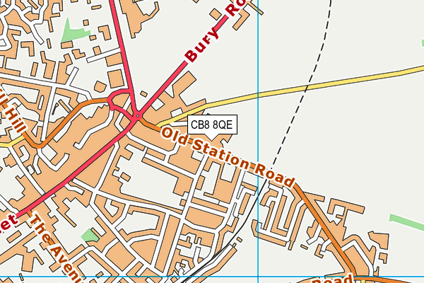 CB8 8QE map - OS VectorMap District (Ordnance Survey) CB8 8QE map - OS VectorMap District (Ordnance Survey)