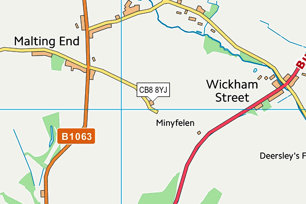 CB8 8YJ map - OS VectorMap District (Ordnance Survey) CB8 8YJ map - OS VectorMap District (Ordnance Survey)