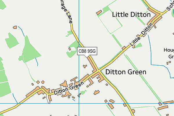 CB8 9SG map - OS VectorMap District (Ordnance Survey)