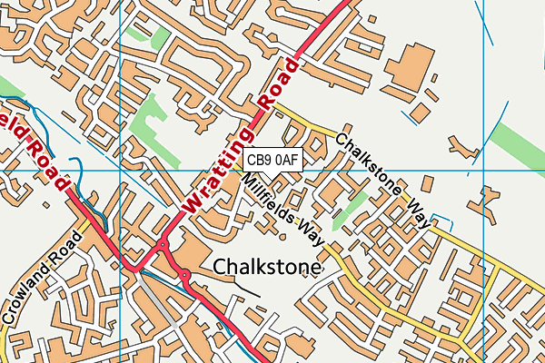CB9 0AF map - OS VectorMap District (Ordnance Survey) CB9 0AF map - OS VectorMap District (Ordnance Survey)