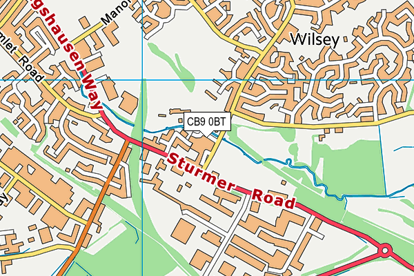 CB9 0BT map - OS VectorMap District (Ordnance Survey)
