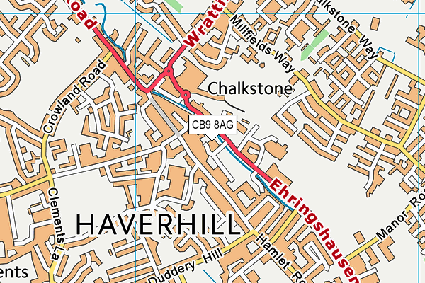CB9 8AG map - OS VectorMap District (Ordnance Survey) CB9 8AG map - OS VectorMap District (Ordnance Survey)