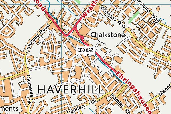 CB9 8AZ map - OS VectorMap District (Ordnance Survey) CB9 8AZ map - OS VectorMap District (Ordnance Survey)