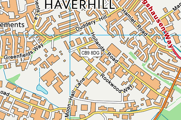 CB9 8DG map - OS VectorMap District (Ordnance Survey)