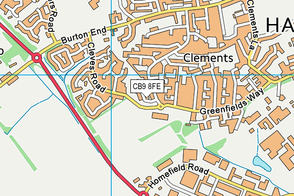 CB9 8FE map - OS VectorMap District (Ordnance Survey) CB9 8FE map - OS VectorMap District (Ordnance Survey)
