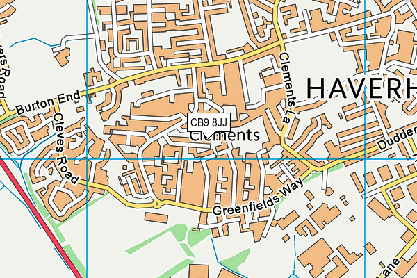 CB9 8JJ map - OS VectorMap District (Ordnance Survey) CB9 8JJ map - OS VectorMap District (Ordnance Survey)