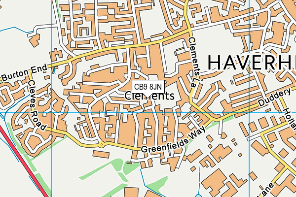 CB9 8JN map - OS VectorMap District (Ordnance Survey) CB9 8JN map - OS VectorMap District (Ordnance Survey)
