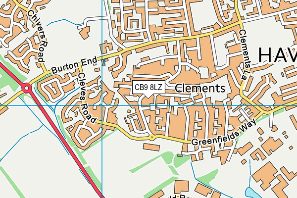 CB9 8LZ map - OS VectorMap District (Ordnance Survey) CB9 8LZ map - OS VectorMap District (Ordnance Survey)