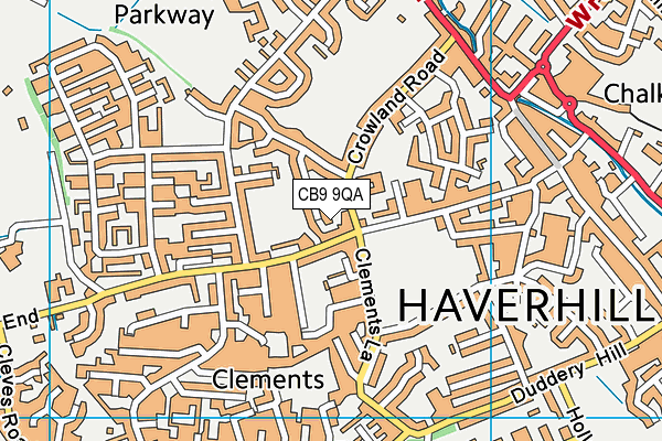 CB9 9QA map - OS VectorMap District (Ordnance Survey) CB9 9QA map - OS VectorMap District (Ordnance Survey)