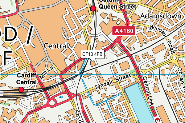 CF10 4FB map - OS VectorMap District (Ordnance Survey)