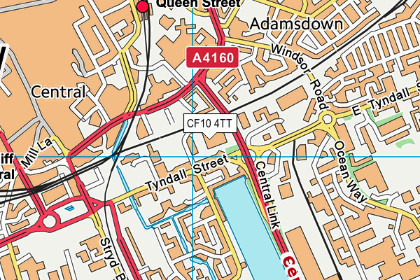 CF10 4TT map - OS VectorMap District (Ordnance Survey)