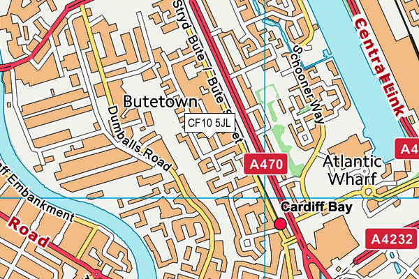 CF10 5JL map - OS VectorMap District (Ordnance Survey) CF10 5JL map - OS VectorMap District (Ordnance Survey)
