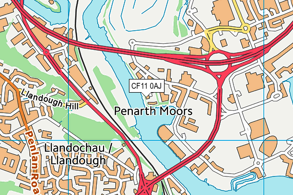 CF11 0AJ map - OS VectorMap District (Ordnance Survey)