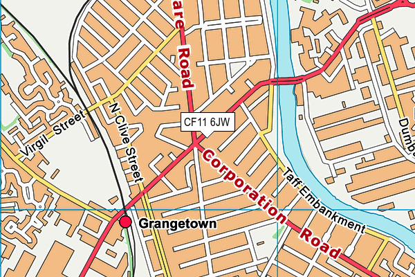 CF11 6JW map - OS VectorMap District (Ordnance Survey) CF11 6JW map - OS VectorMap District (Ordnance Survey)