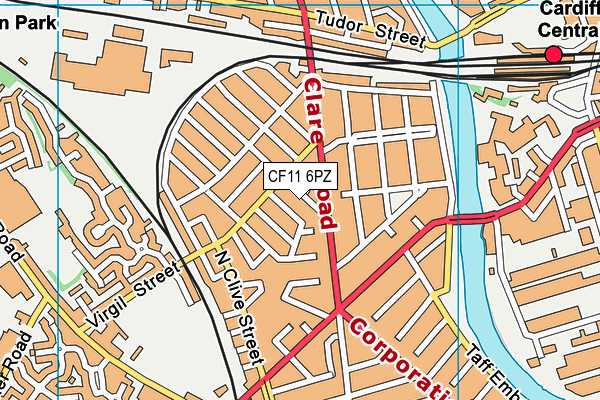CF11 6PZ map - OS VectorMap District (Ordnance Survey) CF11 6PZ map - OS VectorMap District (Ordnance Survey)