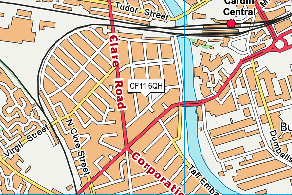 CF11 6QH map - OS VectorMap District (Ordnance Survey) CF11 6QH map - OS VectorMap District (Ordnance Survey)