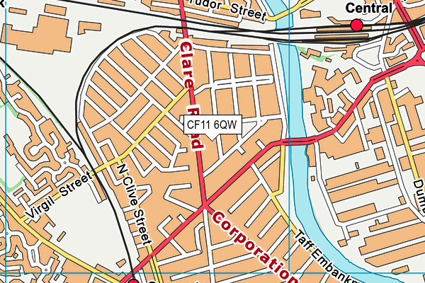 CF11 6QW map - OS VectorMap District (Ordnance Survey) CF11 6QW map - OS VectorMap District (Ordnance Survey)