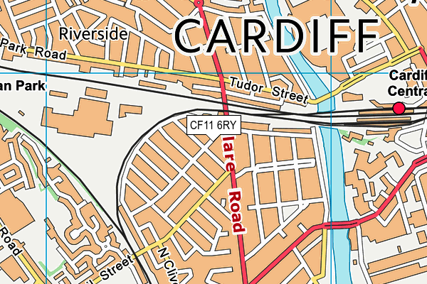 CF11 6RY map - OS VectorMap District (Ordnance Survey) CF11 6RY map - OS VectorMap District (Ordnance Survey)