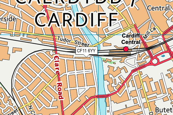 CF11 6YY map - OS VectorMap District (Ordnance Survey) CF11 6YY map - OS VectorMap District (Ordnance Survey)