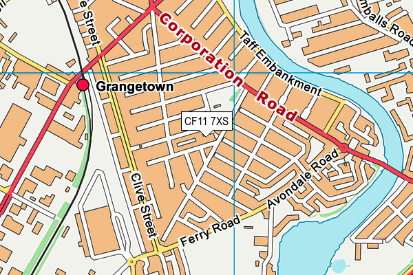 CF11 7XS map - OS VectorMap District (Ordnance Survey) CF11 7XS map - OS VectorMap District (Ordnance Survey)