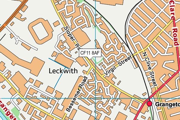 CF11 8AF map - OS VectorMap District (Ordnance Survey) CF11 8AF map - OS VectorMap District (Ordnance Survey)
