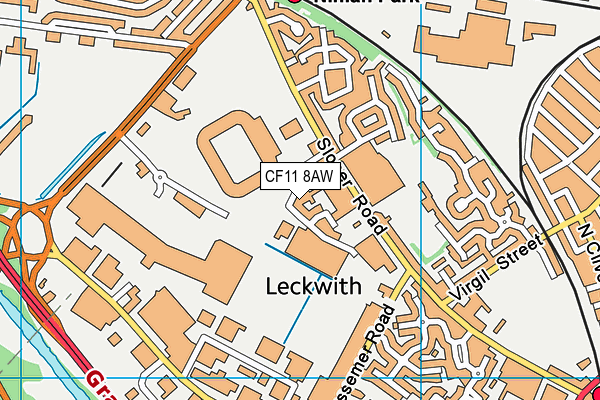 CF11 8AW map - OS VectorMap District (Ordnance Survey) CF11 8AW map - OS VectorMap District (Ordnance Survey)
