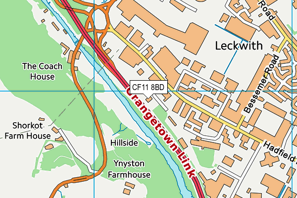CF11 8BD map - OS VectorMap District (Ordnance Survey) CF11 8BD map - OS VectorMap District (Ordnance Survey)