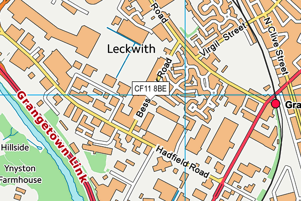 CF11 8BE map - OS VectorMap District (Ordnance Survey)