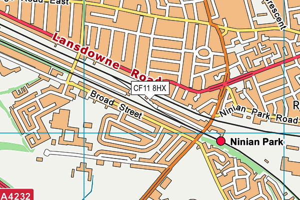 CF11 8HX map - OS VectorMap District (Ordnance Survey) CF11 8HX map - OS VectorMap District (Ordnance Survey)