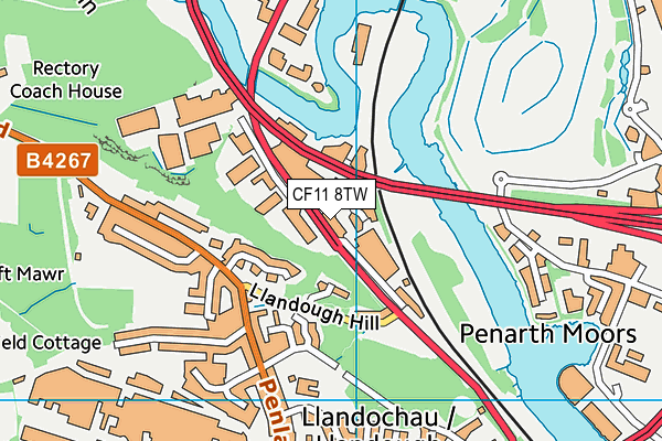 CF11 8TW map - OS VectorMap District (Ordnance Survey) CF11 8TW map - OS VectorMap District (Ordnance Survey)