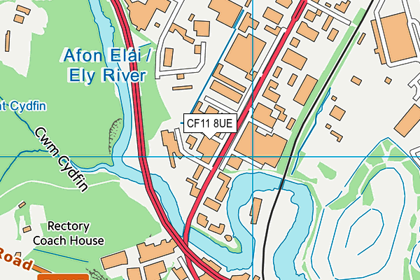 CF11 8UE map - OS VectorMap District (Ordnance Survey)