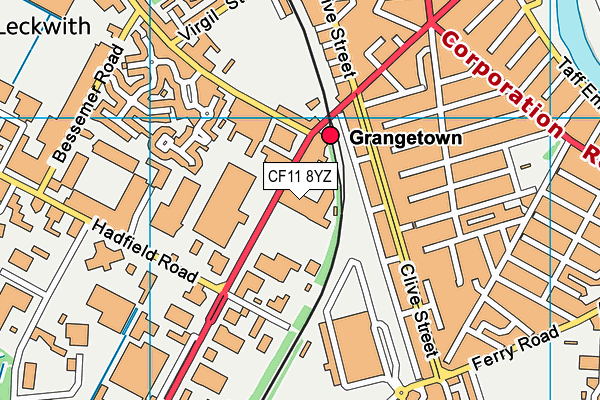 CF11 8YZ map - OS VectorMap District (Ordnance Survey)