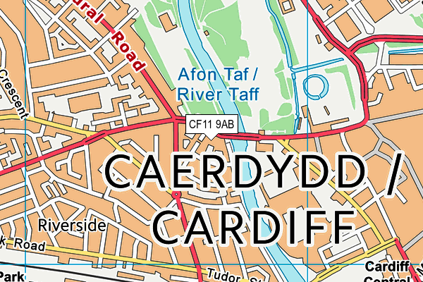 CF11 9AB map - OS VectorMap District (Ordnance Survey) CF11 9AB map - OS VectorMap District (Ordnance Survey)