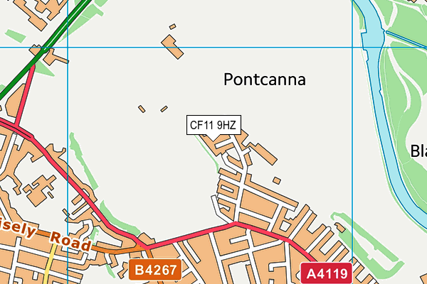CF11 9HZ map - OS VectorMap District (Ordnance Survey)