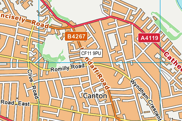 CF11 9PU map - OS VectorMap District (Ordnance Survey) CF11 9PU map - OS VectorMap District (Ordnance Survey)