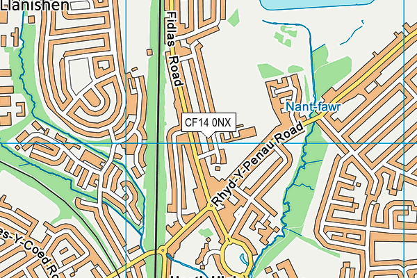 CF14 0NX map - OS VectorMap District (Ordnance Survey) CF14 0NX map - OS VectorMap District (Ordnance Survey)