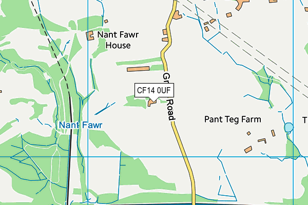 CF14 0UF map - OS VectorMap District (Ordnance Survey) CF14 0UF map - OS VectorMap District (Ordnance Survey)