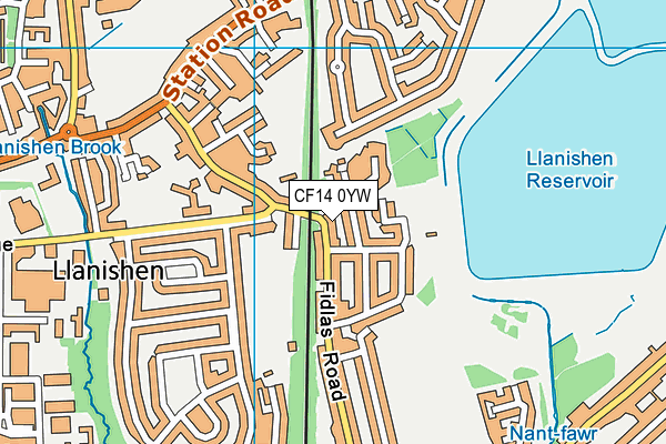 CF14 0YW map - OS VectorMap District (Ordnance Survey) CF14 0YW map - OS VectorMap District (Ordnance Survey)