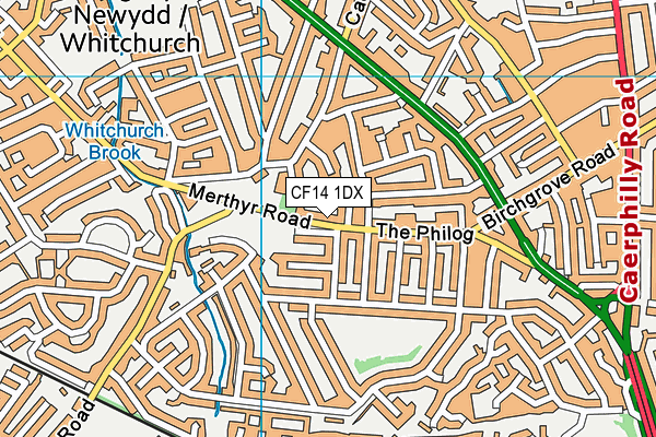 CF14 1DX map - OS VectorMap District (Ordnance Survey) CF14 1DX map - OS VectorMap District (Ordnance Survey)