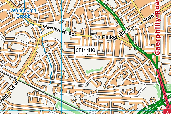 CF14 1HG map - OS VectorMap District (Ordnance Survey) CF14 1HG map - OS VectorMap District (Ordnance Survey)