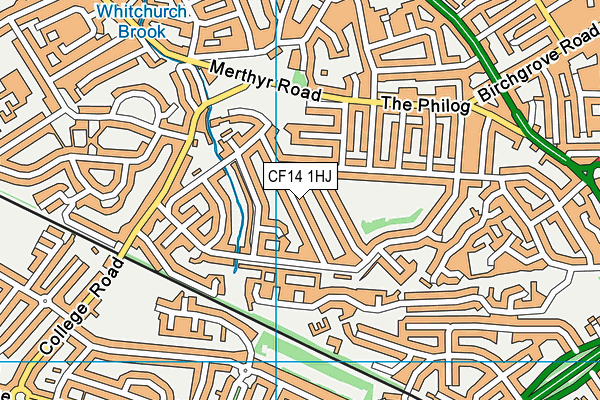 CF14 1HJ map - OS VectorMap District (Ordnance Survey) CF14 1HJ map - OS VectorMap District (Ordnance Survey)
